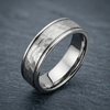 6 mm 18 kt. Plated White Gold Wedding Band, Hammered Finish - T049C-6