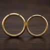YG888C - His/Her Rings Set - 18 kt Yellow Gold Wedding Bands in 8mm and 6mm. His and Her Wedding bands, His and Her Wedding Rings, Comfort Fit.