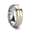 8 mm Tungsten with 14 Kt Solid Gold Inlay Band - A737TR