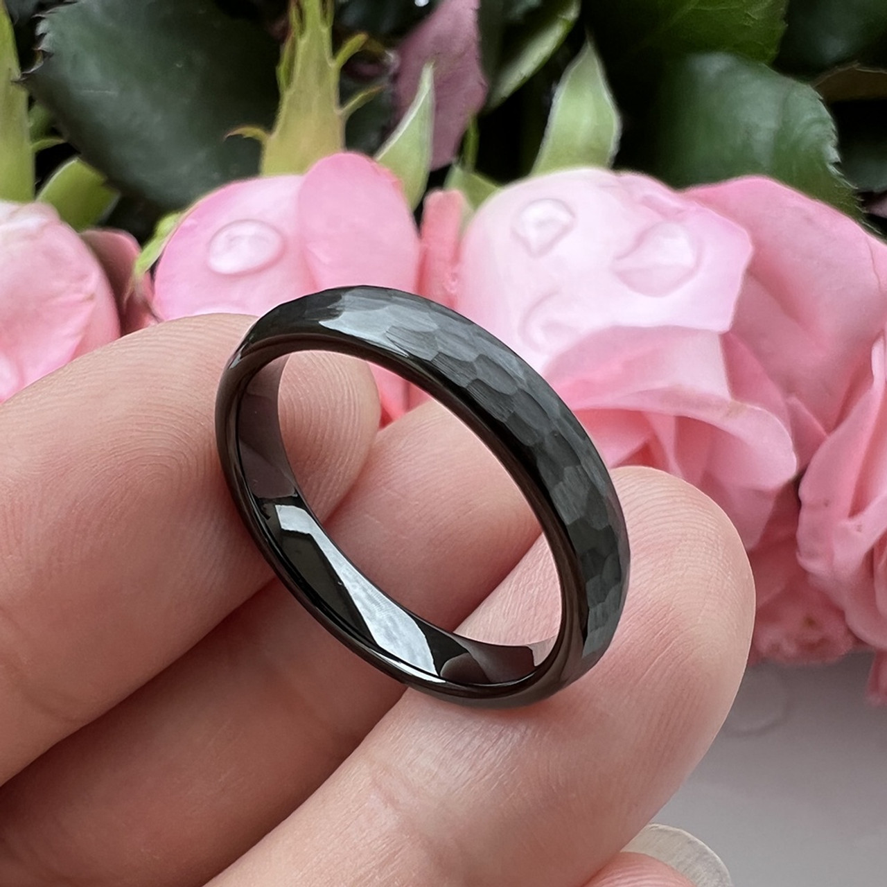 8 mm Black Tungsten Mens Wedding Bands Utopia