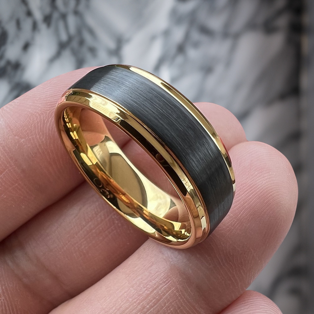 Tungsten Rings Tacky Mens Wedding Bands Dark Grey Wedding Ring New