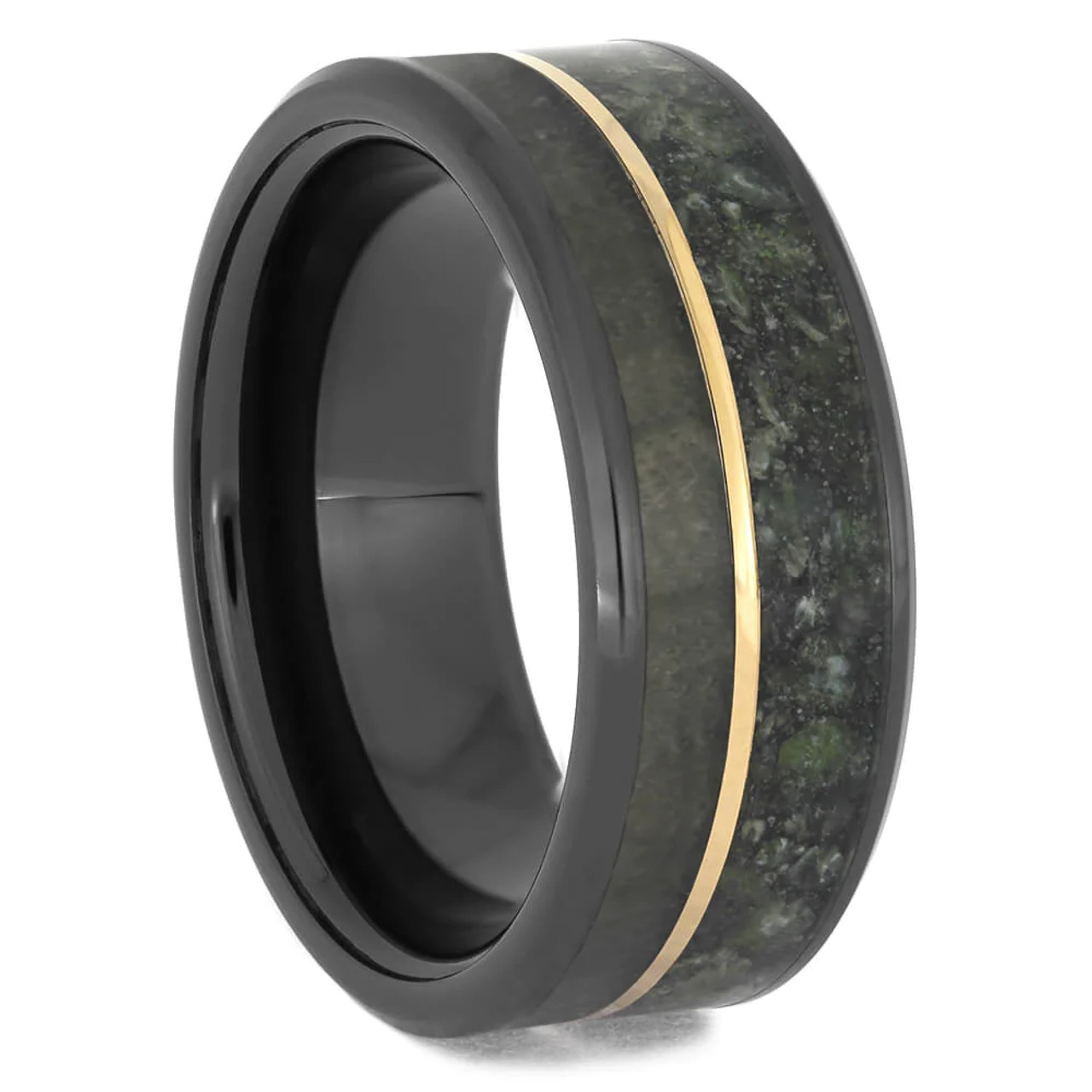 Men's Rectangular Inlay Black Jade Band Ring from Guatemala - Bravery in  Black | NOVICA