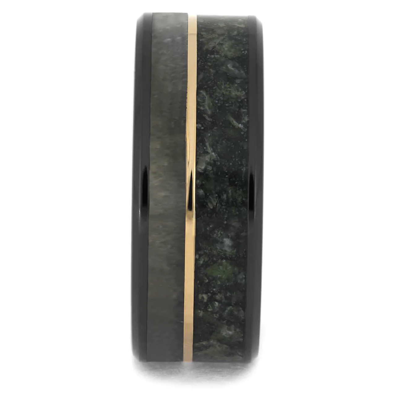 Mens wedding bands on sale obsidian