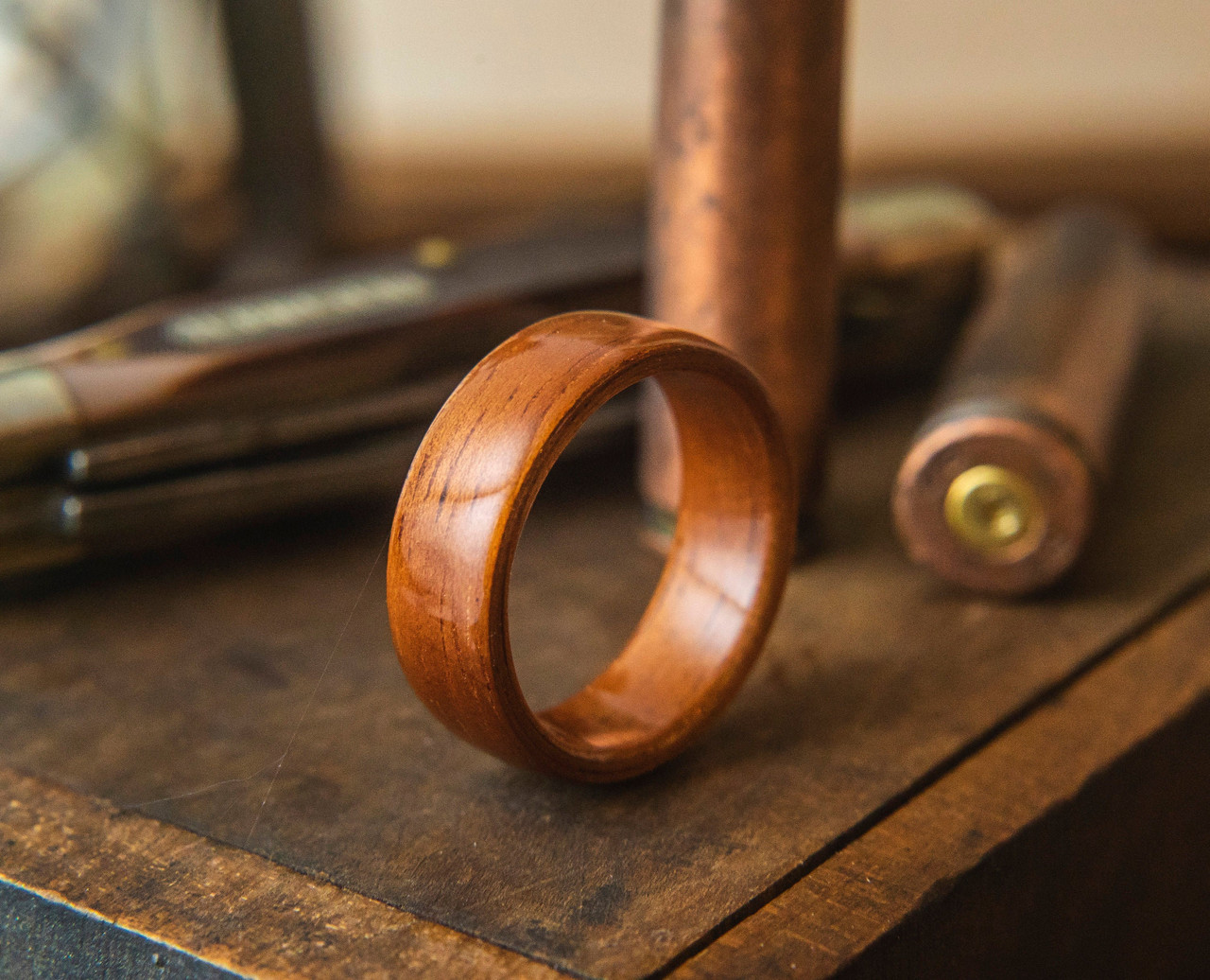 10 mm Whiskey Barrel Inlay Bentwood Ring - BW301