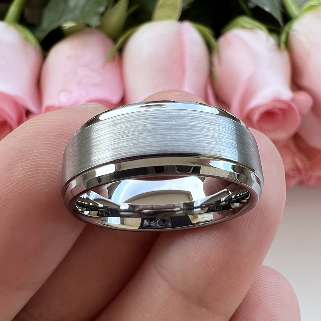 Men's Titanium Wedding Band Engagement Ring