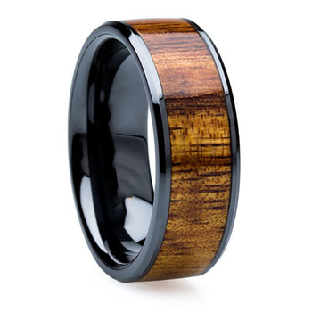 8 mm Wood Mens Wedding Bands & KOA Inlay - BC121M