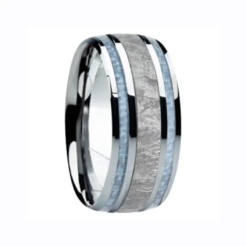 9 mm Meteorite, Mens Wedding Bands - M740FS-Blue