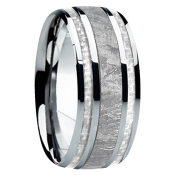 9 mm Meteorite, Mens Wedding Bands - M740FS-silver