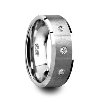 8 mm Tungsten Band with Diamonds - S285TR