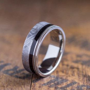 8.25 mm Meteorite/Ebony Wood/Guitar String in Titanium - GS404M