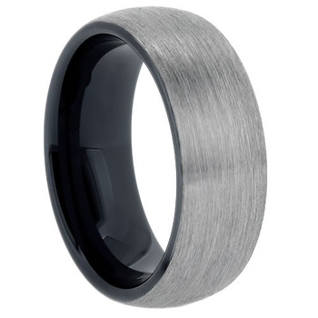 8 mm Brushed Tungsten Band with Black Sleeve - BG803WG