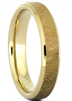 4 mm Unique Mens Wedding Bands - 14 Kt. Gold & Maple Wood - B788M