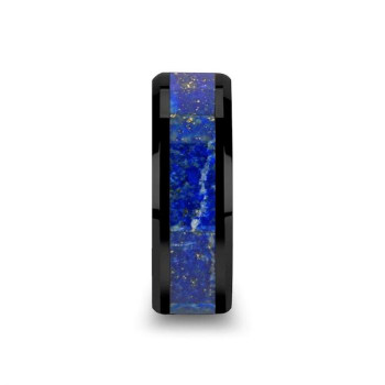 8 mm Black Ceramic with Blue Lapis Inlay - BL040TR