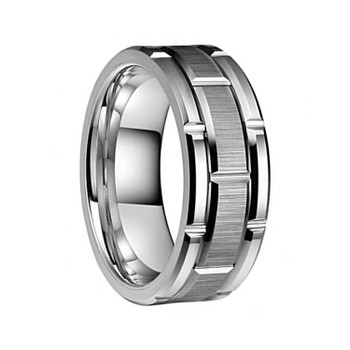 8 mm Tungsten Mens Wedding Bands - U127C 8 mm Tungsten Mens Wedding Bands - U127C