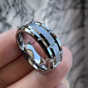 8 mm Tungsten Mens Wedding Bands - U127C 8 mm Tungsten Mens Wedding Bands - U127C