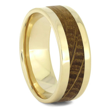 7 mm - 14 kt. Yellow Gold & Whiskey Barrel Wood Inlay - K699M 7 mm - 14 kt. Yellow Gold & Whiskey Barrel Wood Inlay - K699M