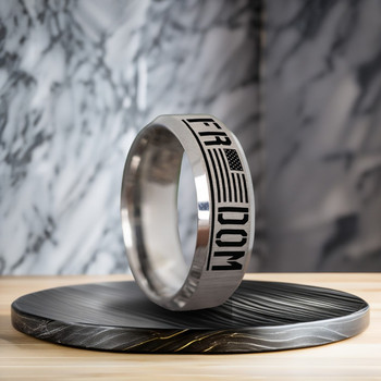 8 mm Satin Tungsten Band, Lifetime Warranty - P888C FREEDOM 8 mm Satin Tungsten Band, Lifetime Warranty - P888C FREEDOM