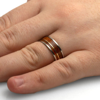 8 mm Tungsten & 14 Kt Gold/KOA Wood Inlay - K164M 8 mm Tungsten & 14 Kt Gold/KOA Wood Inlay - K164M