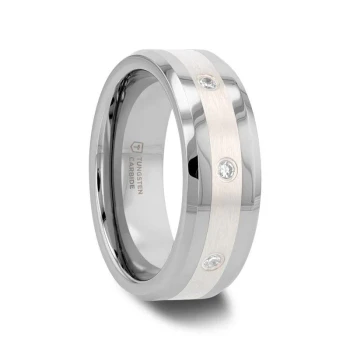8 mm Tungsten Band with 8 Diamonds (.32 cwt) - S007TR