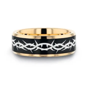 8 mm Tungsten/Thorn Crown Wedding Band - TC000TR