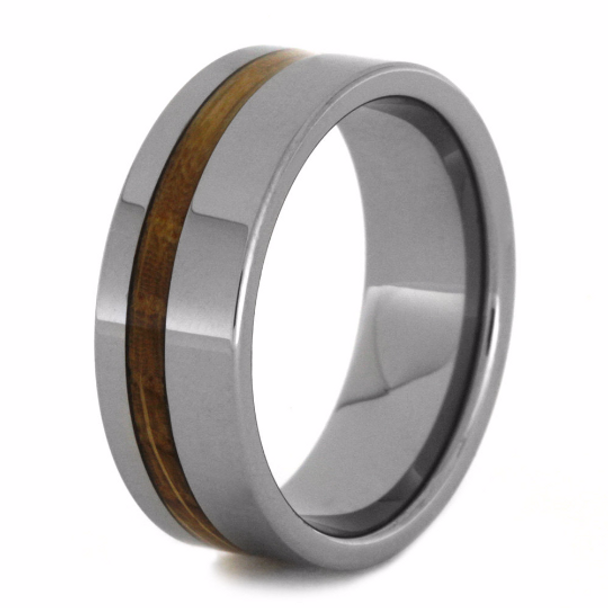 8 mm Tungsten with Authentic Whiskey Barrel Inlay - W182M