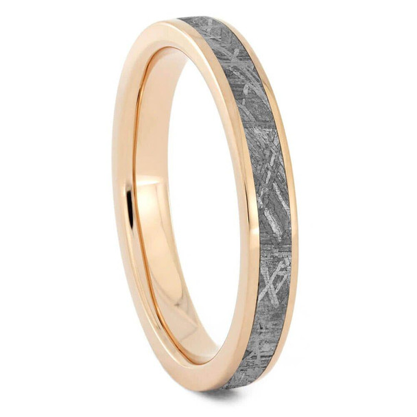 3 mm Meteorite Wedding Band in 14 Kt. Rose Gold - RG014M