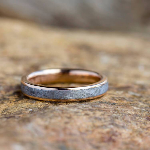 3 mm Meteorite Wedding Band in 14 Kt. Rose Gold - RG014M