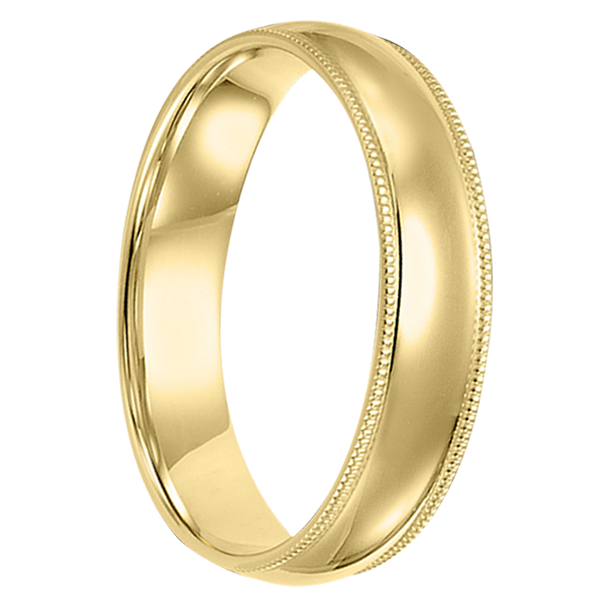 5 mm 10kt. Mens Wedding Bands in Yellow Gold Handcrafted - Brooklyn