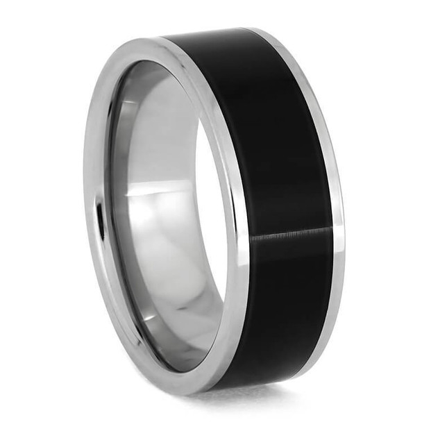 8 mm Unique Mens Wedding Bands - Vinyl LP Record Inlay - V838M