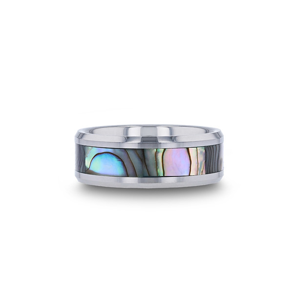 8 mm Tungsten Mother of Pearl Inlay Wedding Band - M661TR