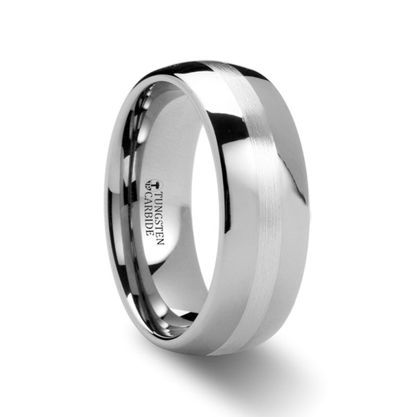 8 mm Tungsten/Silver Wedding Band - S884TR
