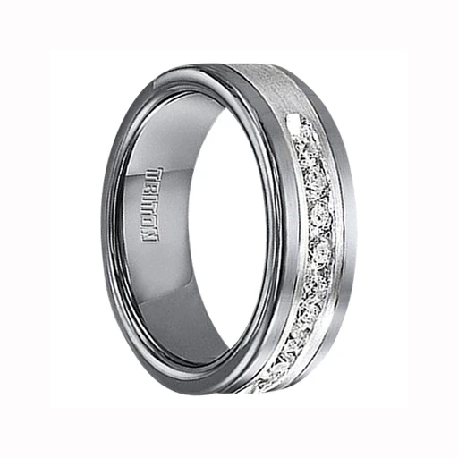 1/2 cwt Diamond Unique Mens Wedding Bands in Sterling Silver - Tungsten - A388C 1/2 cwt Diamond Unique Mens Wedding Bands in Sterling Silver - Tungsten - A388C