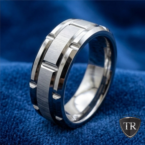 8 mm Tungsten Mens Wedding Bands - U127C