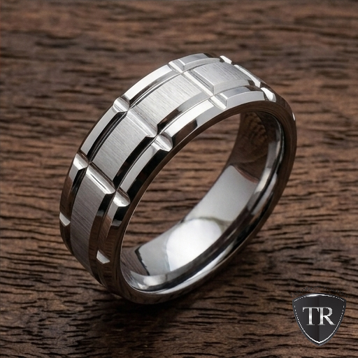 8 mm Tungsten Mens Wedding Bands - U127C