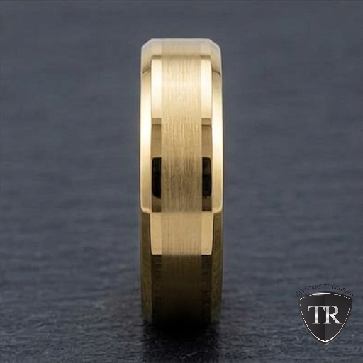 6 mm 18 kt Plated Yellow Gold Tungsten - Mens Wedding Bands - YG888C-6