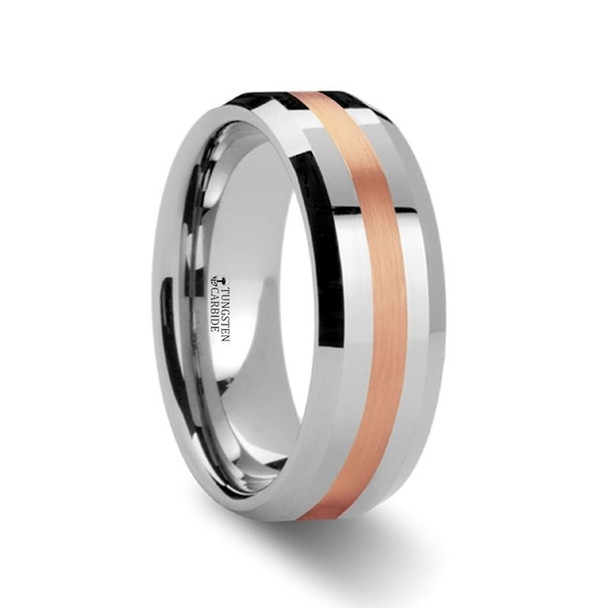 8 mm Tungsten with Rose Gold Inlay Band - RG190TR