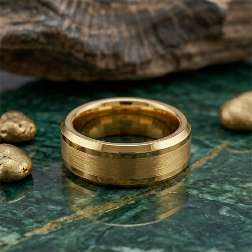 8 mm 18 kt Plated Yellow Gold Tungsten - Mens Wedding Bands - YG888C-8 8 mm 18 kt Plated Yellow Gold Tungsten - Mens Wedding Bands - YG888C-8
