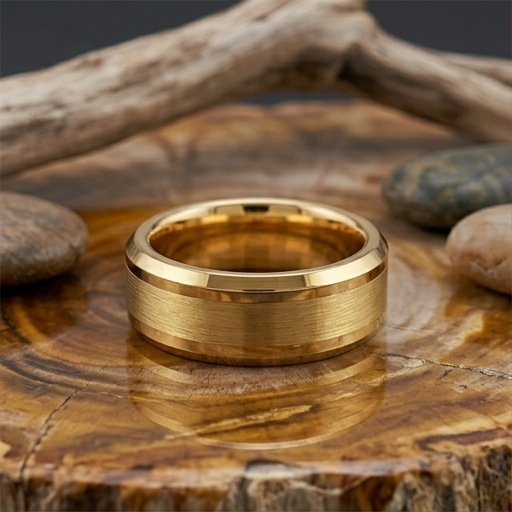8 mm 18 kt Plated Yellow Gold Tungsten - Mens Wedding Bands - YG888C-8 8 mm 18 kt Plated Yellow Gold Tungsten - Mens Wedding Bands - YG888C-8