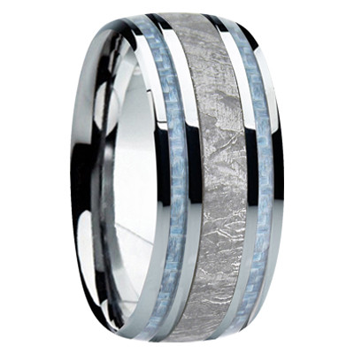 9 mm Meteorite, Mens Wedding Bands - M740CC-Blue 9 mm Meteorite, Mens Wedding Bands - M740CC-Blue