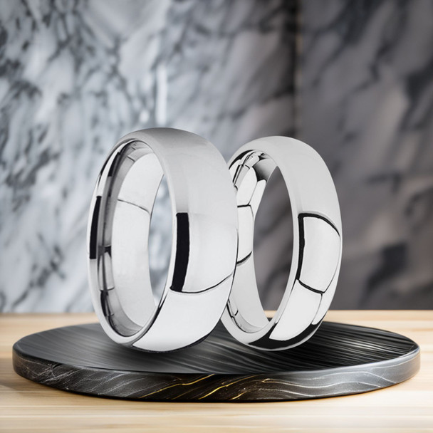 C008/2C - His & Her Wedding Ring Set – High Polish Tungsten Wedding Bands (8mm - 6mm), Wedding Rings His/Her, Comfort Fit Couples Rings. C008/2C - His & Her Wedding Ring Set – High Polish Tungsten Wedding Bands (8mm - 6mm), Wedding Rings His/Her, Comfort Fit Couples Rings.