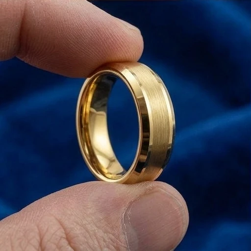 4 mm 18 kt Plated Yellow Gold Tungsten - Mens Wedding Bands - YG888C-4 4 mm 18 kt Plated Yellow Gold Tungsten - Mens Wedding Bands - YG888C-4