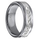 1/2 cwt Diamond Unique Mens Wedding Bands in Sterling Silver - Tungsten - A388C