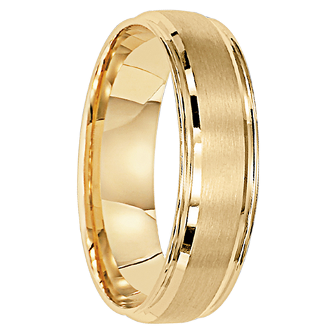 6 mm Unique Mens Wedding Bands in 10kt. Gold - Luxembourg-10