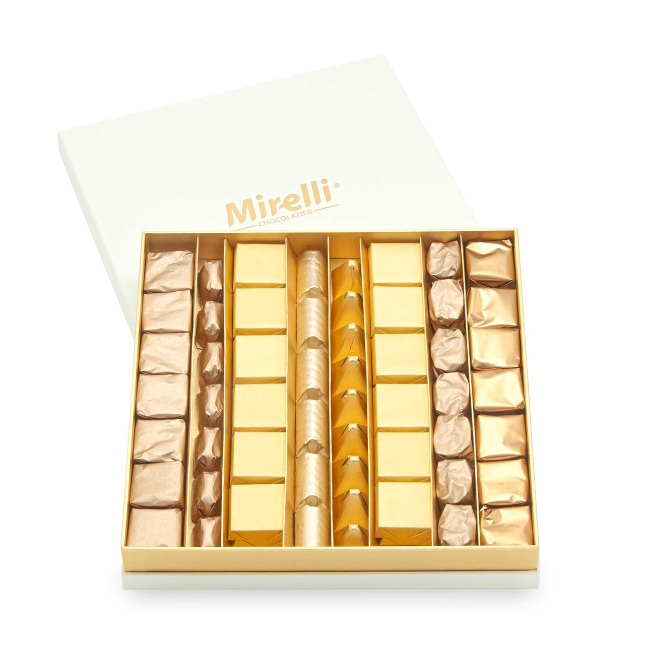 Large Golden Wrapped Chocolate Gift Boxes / MIRELLI