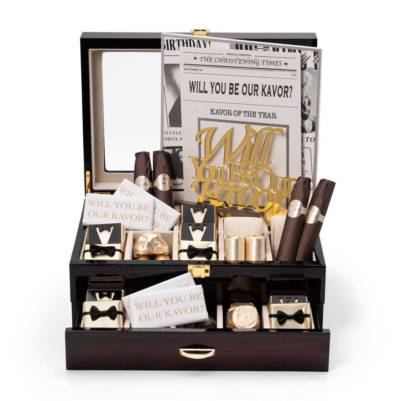 WILL YOU BE OUR KAVOR - Two Layer Jewelry Chocolate Box - Mirelli