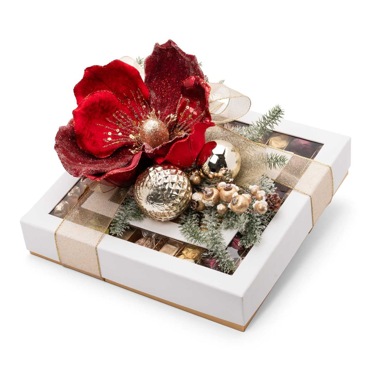 HOLIDAY RED BLOOM - Chocolate Gift Box - Mirelli Chocolatier