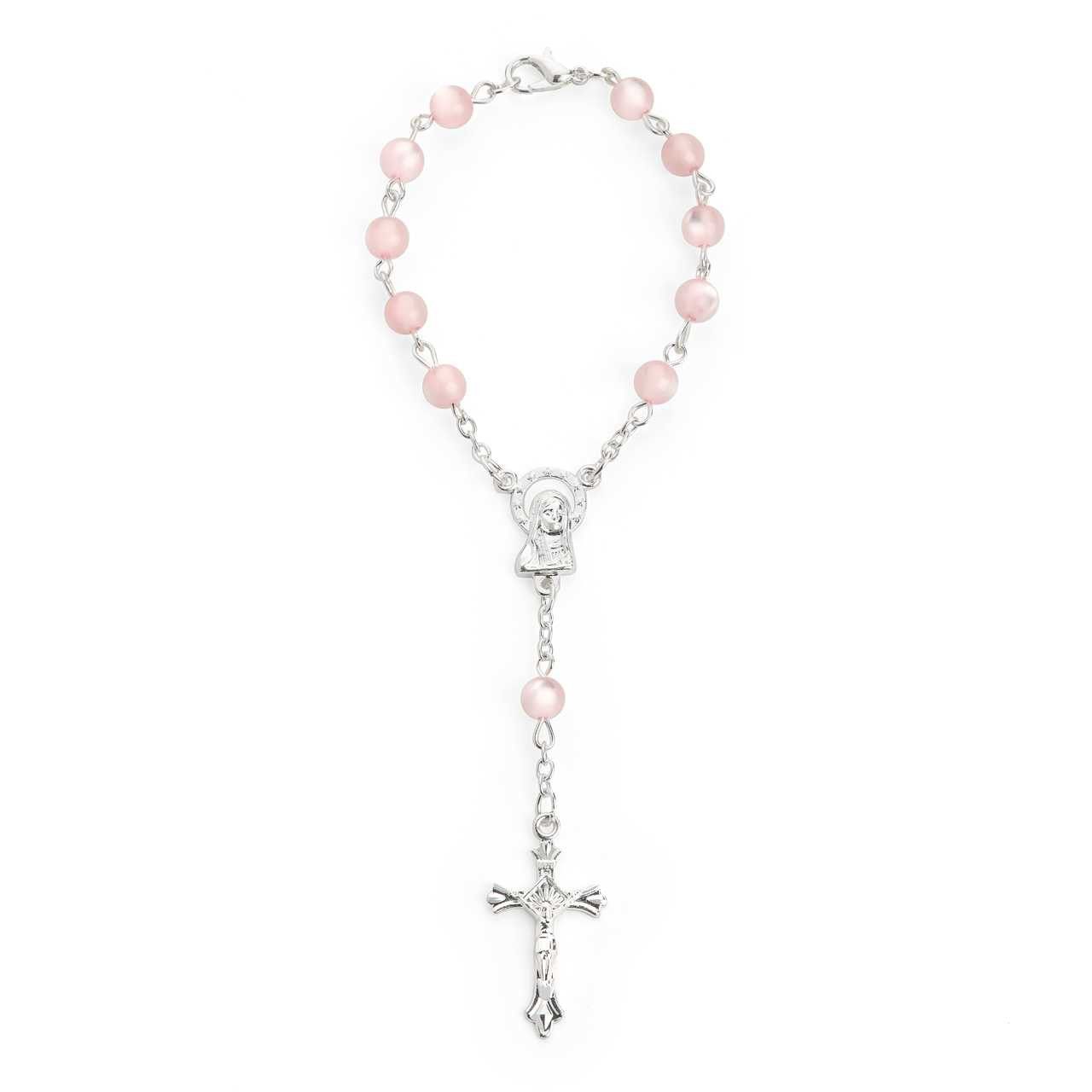 Christening Light Gray Chocolate W/ Mini Rosary Cross Bracelet - From  www.