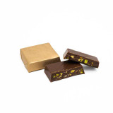 PISTACHIO - Chocolate Square with Pistachio Nuts - DARK / 4 OZ. / 6 PCS. CHOCOLATE SOLD BY WEIGHT Mirelli Chocolatier