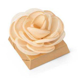 RUSTIC LIGHT PEACH - Jute Flower Decorated Chocolate Favor TRENDY DECORATED CHOCOLATE Mirelli Chocolatier