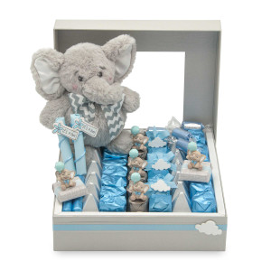 Elephant Blue Baby Boy Gift Basket